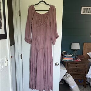 Free People Dusty Rose Long Sleeve Dress